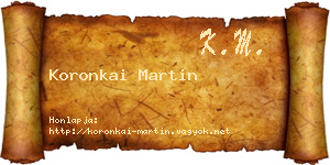 Koronkai Martin névjegykártya