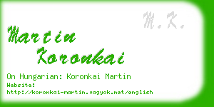 martin koronkai business card